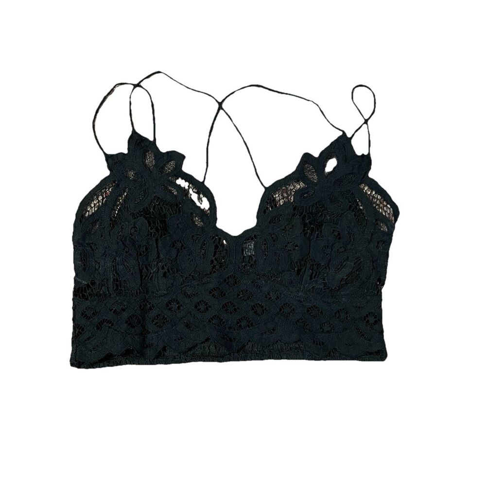 FREE PEOPLE Women Black Adella Bralette Bra Size Medium